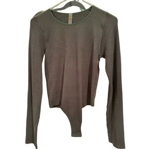 Mono B Dark Green Long Sleeve Body Suit